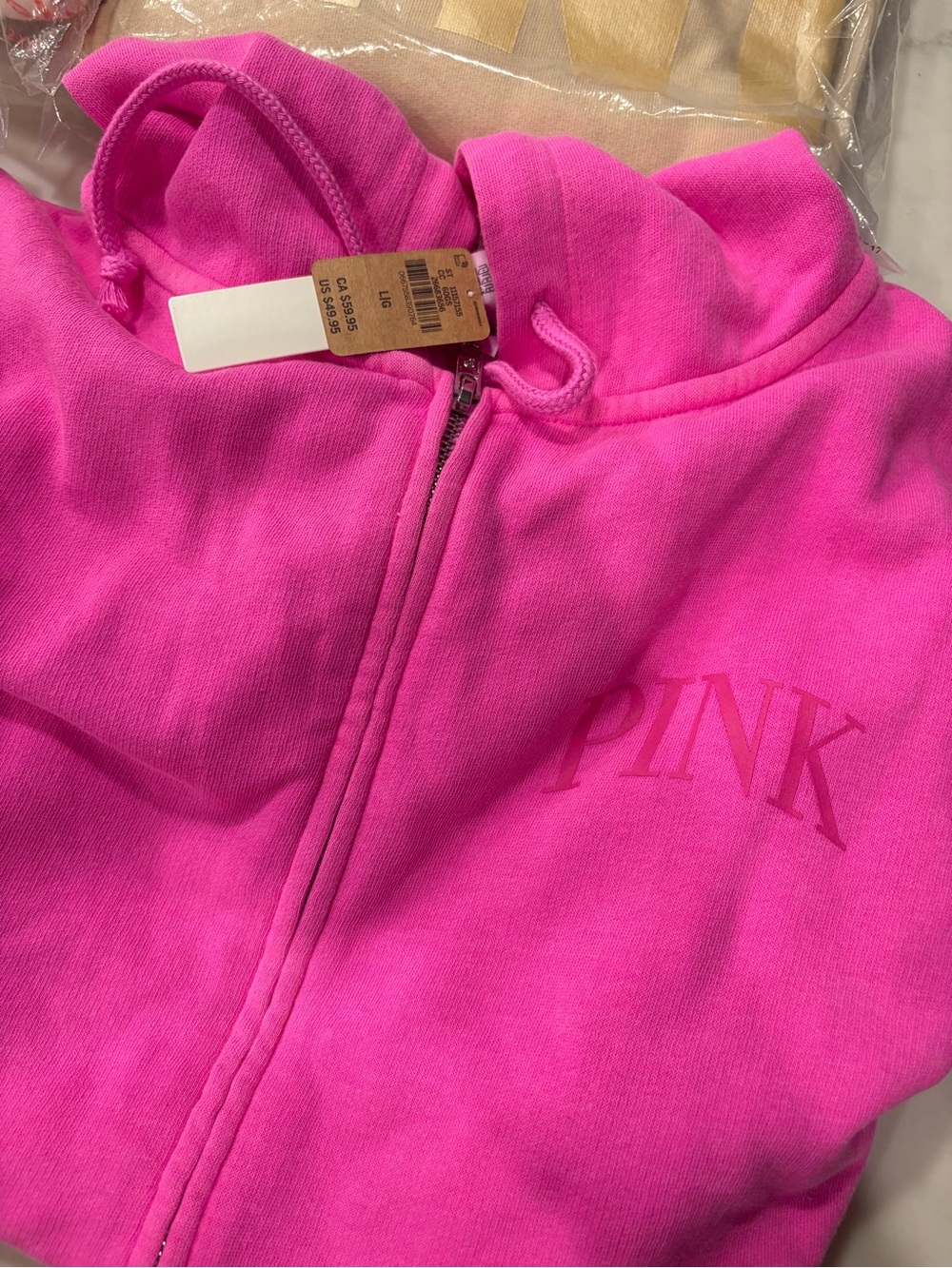 Victoria's Secret Bright Pink Zip-Up Hoodie & Assorted Crew Sweatshirts A1.5 - Picture 6 of 8